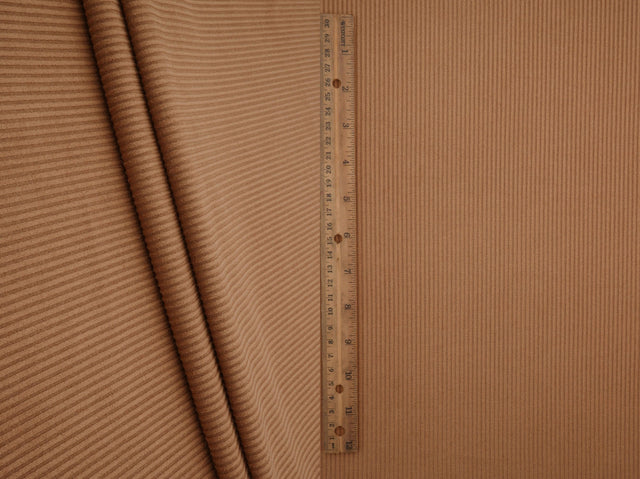 Micro Suede Rib Knit Fabric Brown