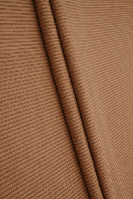 Micro Suede Rib Knit Fabric Brown