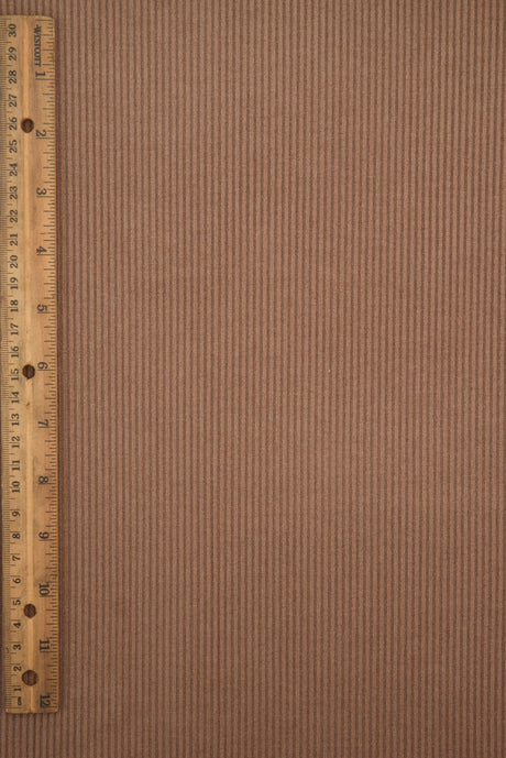 Micro Suede Rib Knit Fabric Brown