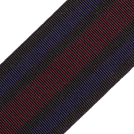 Italian Brown/Red/Purple Striped Stretch Grosgrain Ribbon - 2"