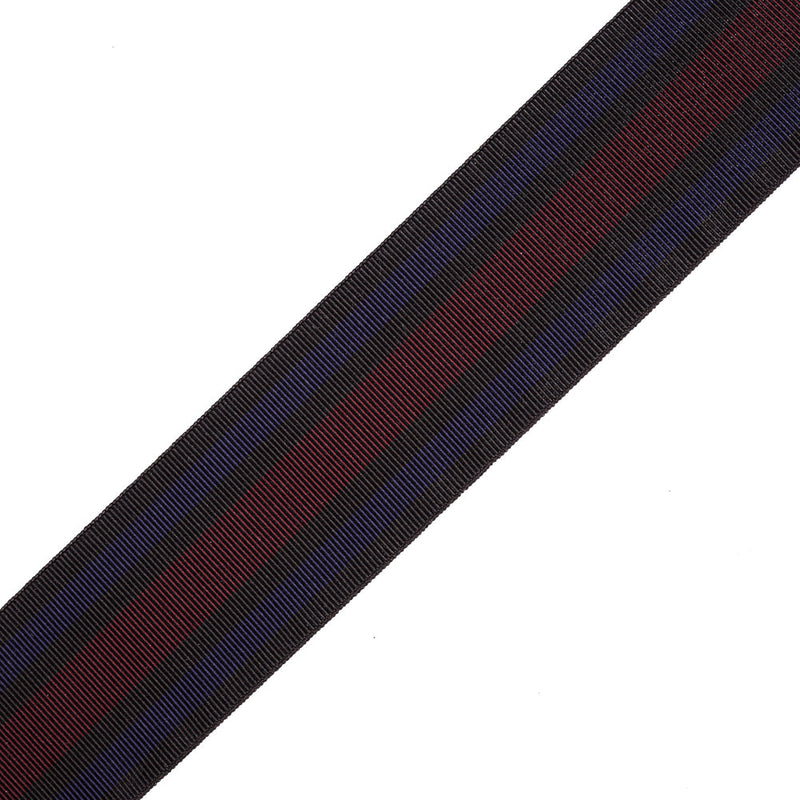 Italian Brown/Red/Purple Striped Stretch Grosgrain Ribbon - 2"