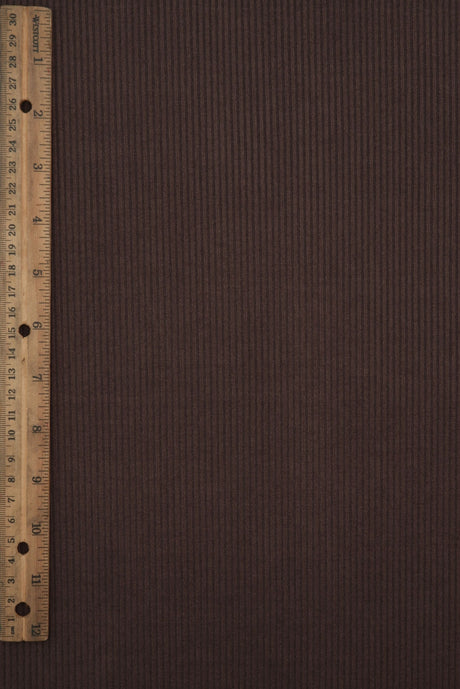 Micro Suede Rib Knit Fabric Brown