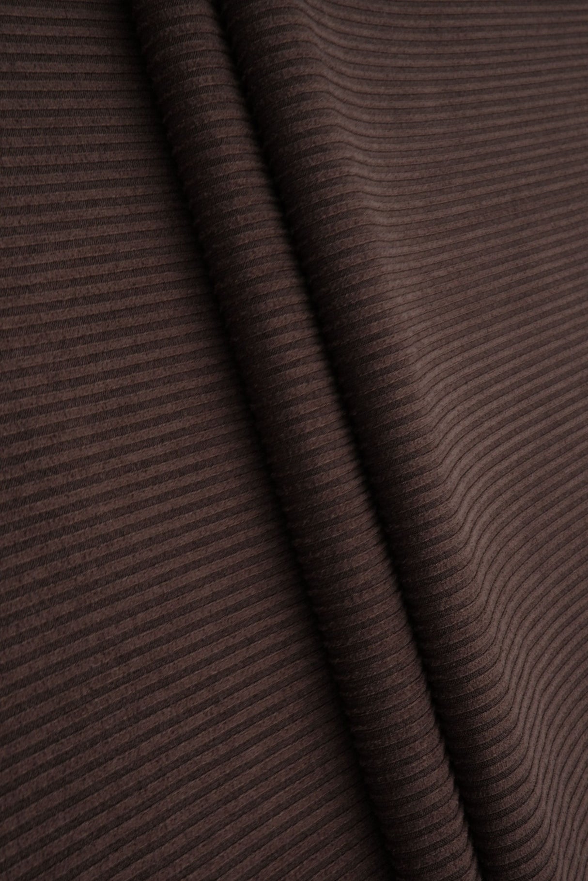 Micro Suede Rib Knit Fabric Brown