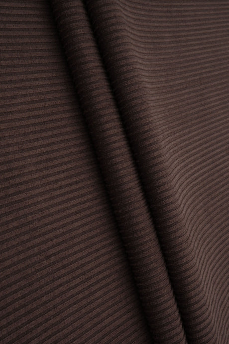 Micro Suede Rib Knit Fabric Brown