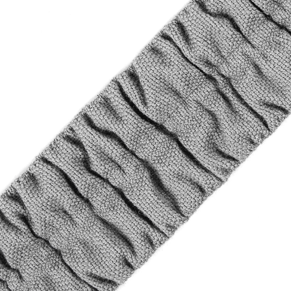 Italian Gray Ruched Stretch Wool Trimming - 1.5"