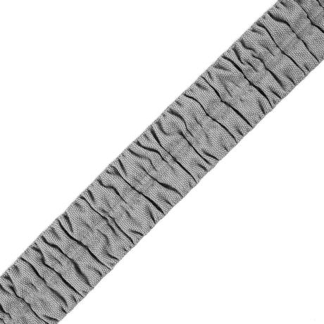Italian Gray Ruched Stretch Wool Trimming - 1.5"