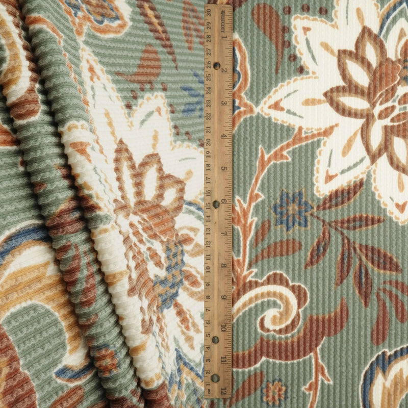Boho Floral Double Knit Fabric by Yard Stretch Polyester Rayon Spandex Apparel Fabric 56 Inch