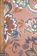 Floral Double Knit Fabric Olive Vintage