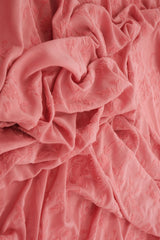 Floral Flocked Mesh Fabric