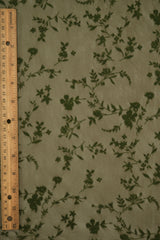 Floral Flocked Mesh Fabric