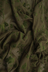 Floral Flocked Mesh Fabric