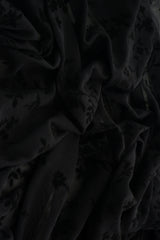 Floral Flocked Mesh Fabric