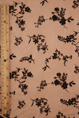 Floral Flocked Mesh Fabric