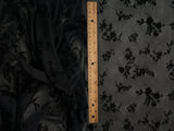 Floral Flocked Mesh Fabric