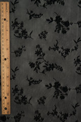 Floral Flocked Mesh Fabric