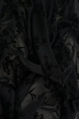 Floral Flocked Mesh Fabric