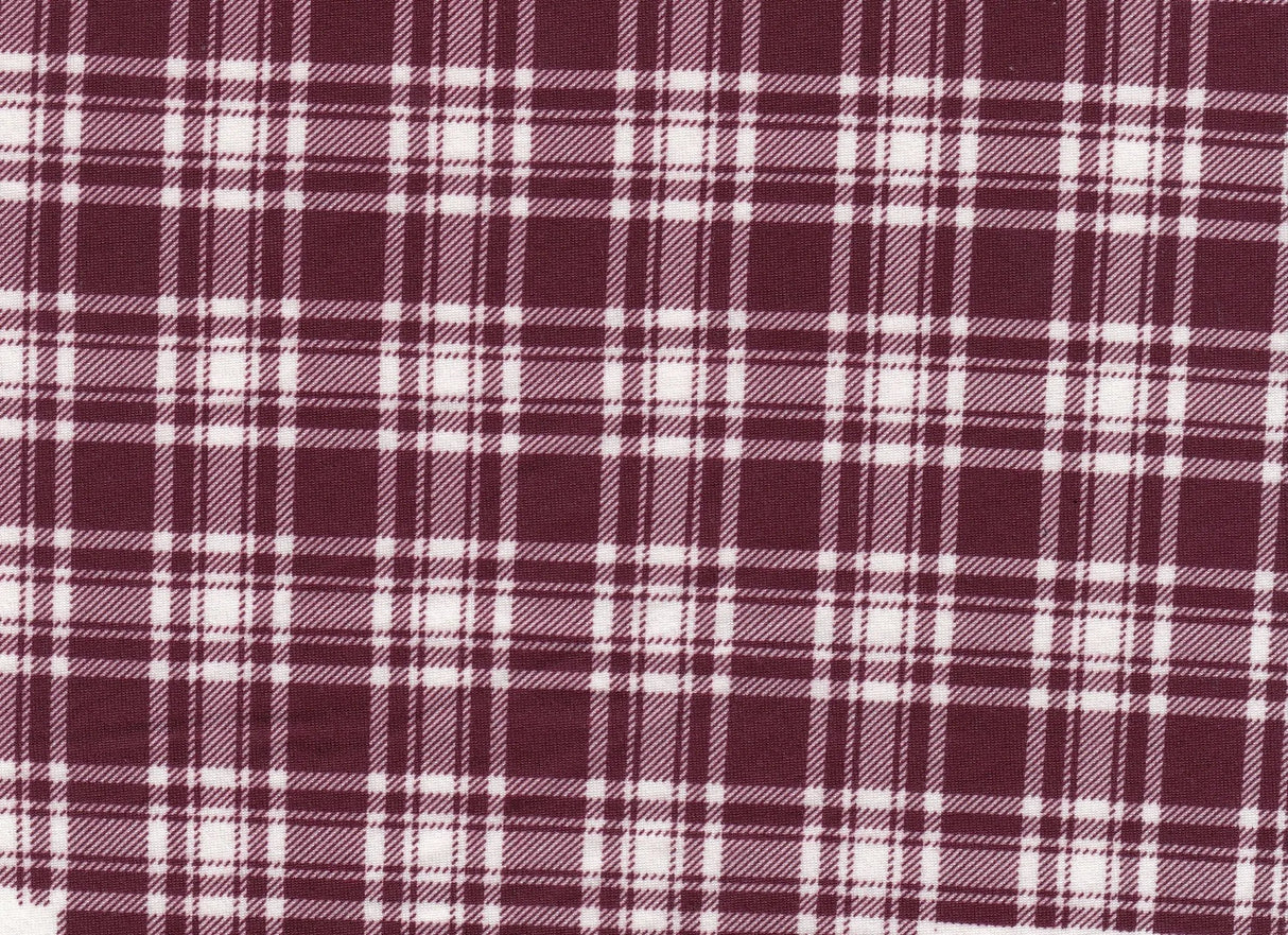DTY Brushed Plaid Print Knit Fabric 58/60" Wide