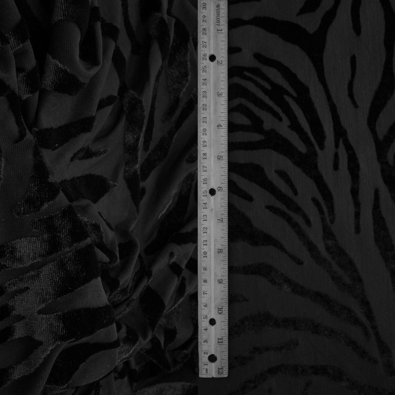 Zebra Velvet Burnout Knit Fabric