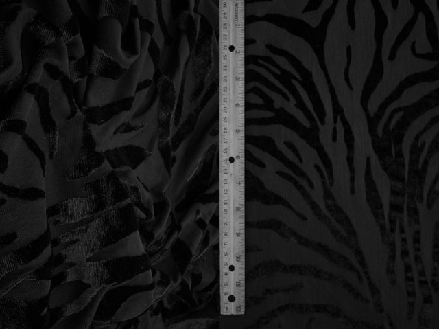 Zebra Velvet Burnout Knit Fabric