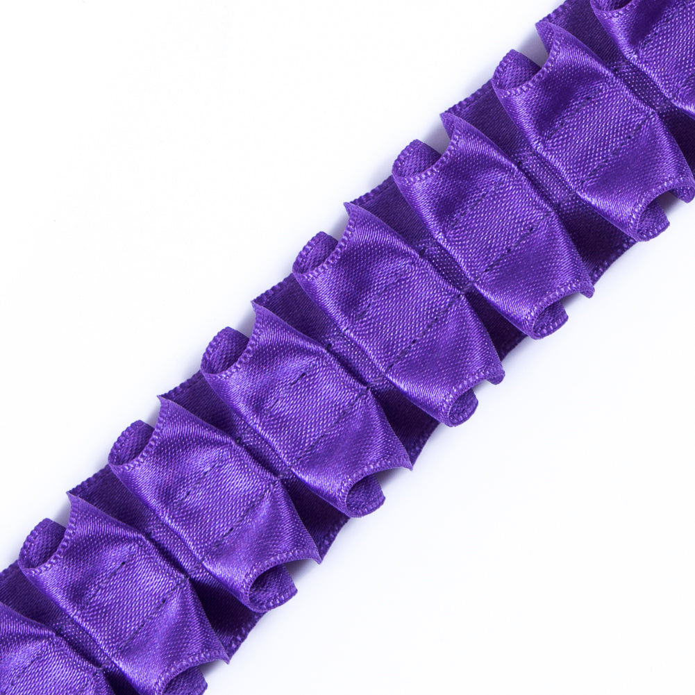 Italian Purple Box Pleated Trimming - 1"