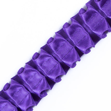 Italian Purple Box Pleated Trimming - 1"
