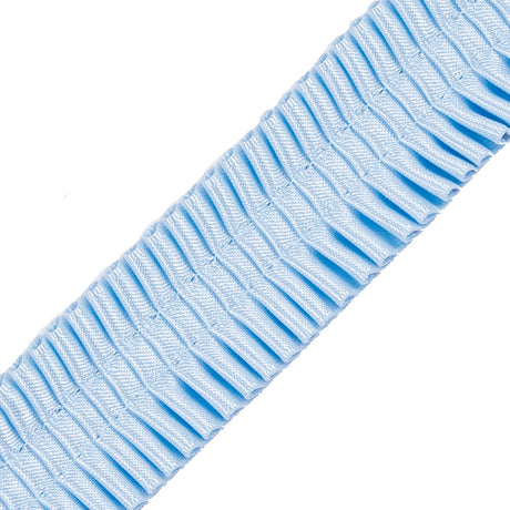 Italian Sky Blue Deep Knife Pleated Trimming - 1"