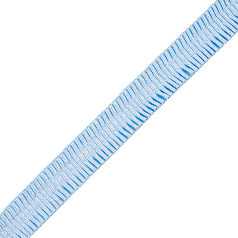 Italian Sky Blue Deep Knife Pleated Trimming - 1"