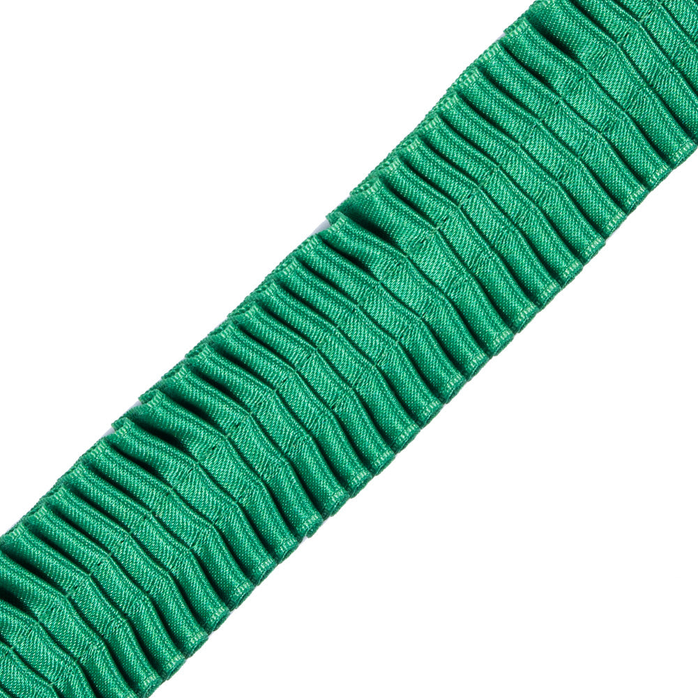 Italian Kelly Green Deep Knife Pleated Trimming - 1"
