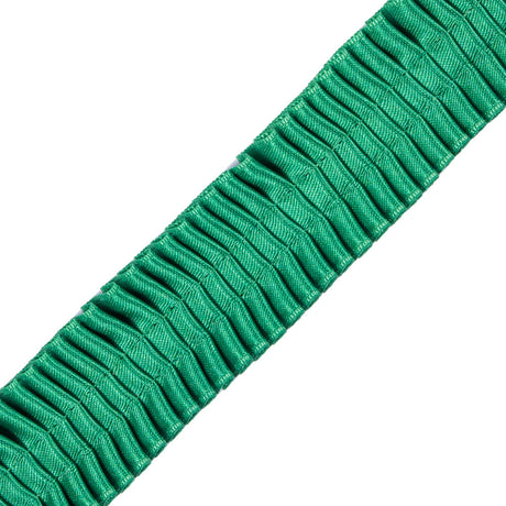 Italian Kelly Green Deep Knife Pleated Trimming - 1"