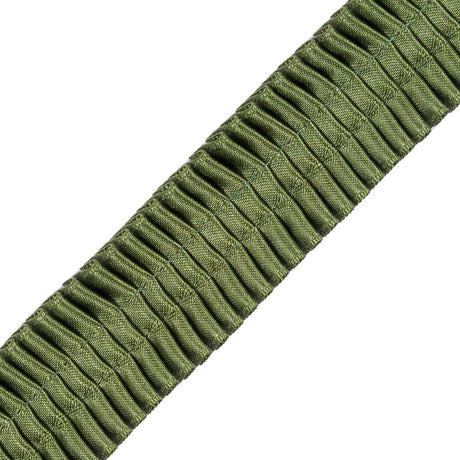 Italian Green Deep Knife Pleated Trimming - 1"