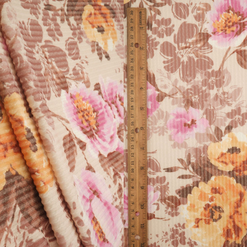Double Knit Jacquard Floral Fabric