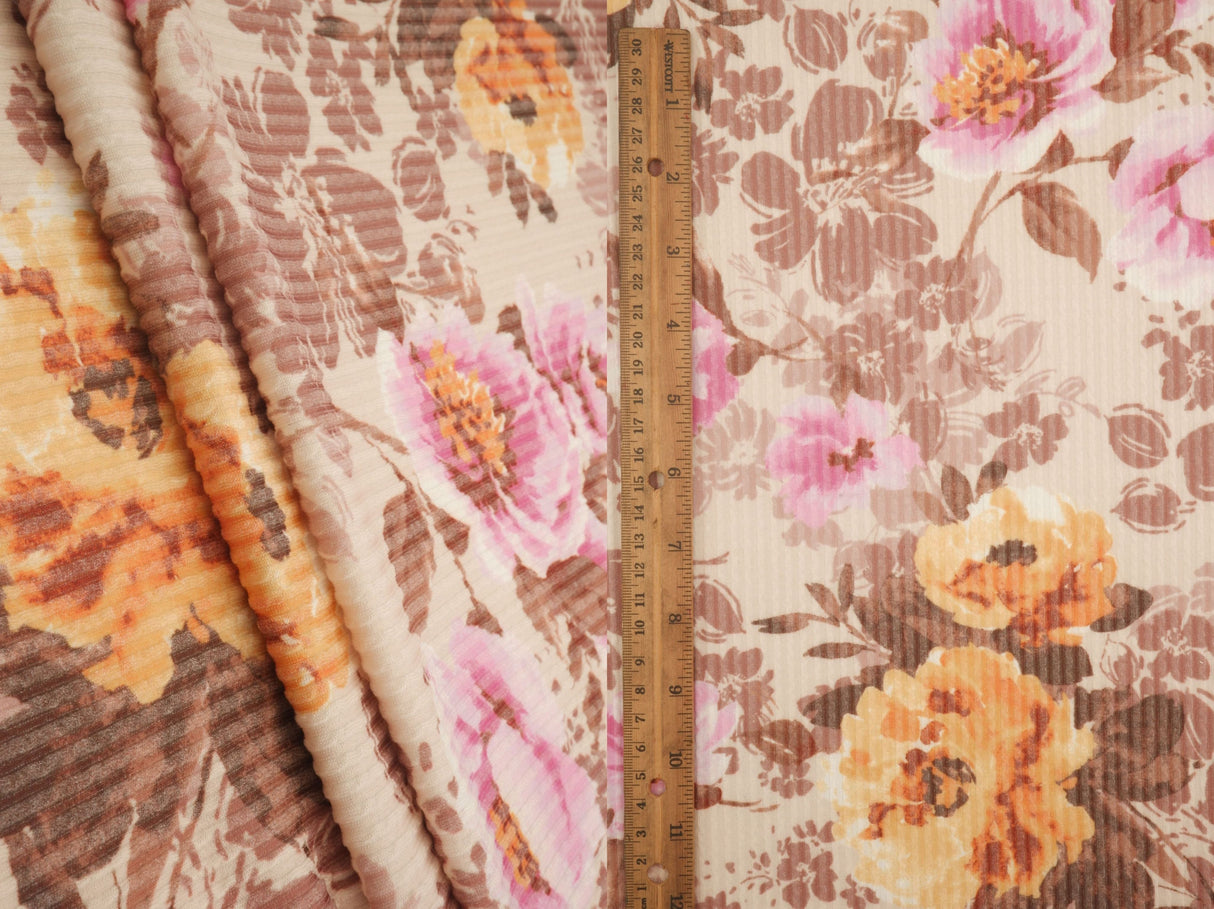 Double Knit Jacquard Floral Fabric
