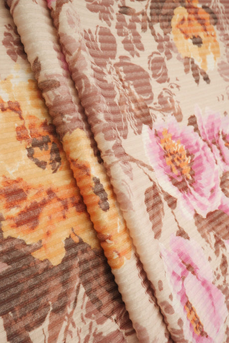 Double Knit Jacquard Floral Fabric