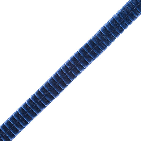Italian Navy Velvet Knife Pleated Trimming 0.875"