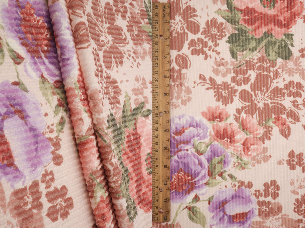 Double Knit Jacquard Floral Fabric