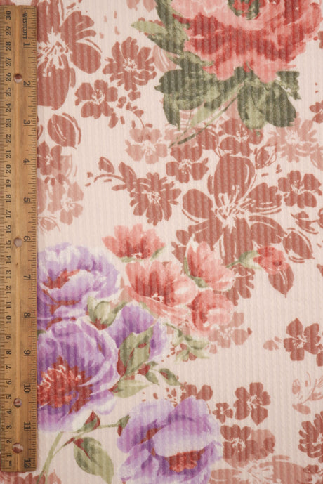 Double Knit Jacquard Floral Fabric