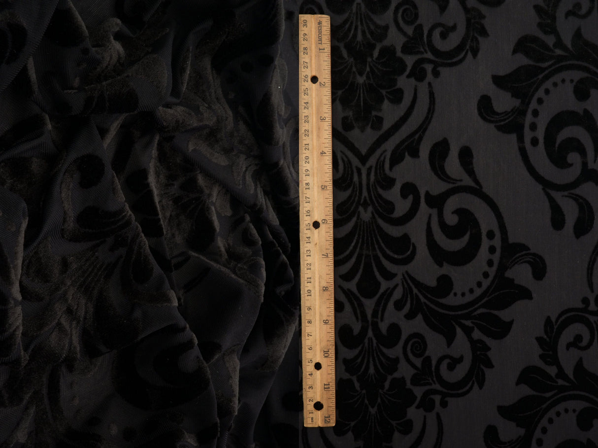 Damask Velvet Burnout Fabric
