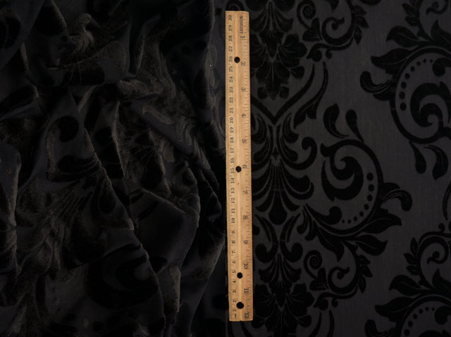 Damask Velvet Burnout Fabric