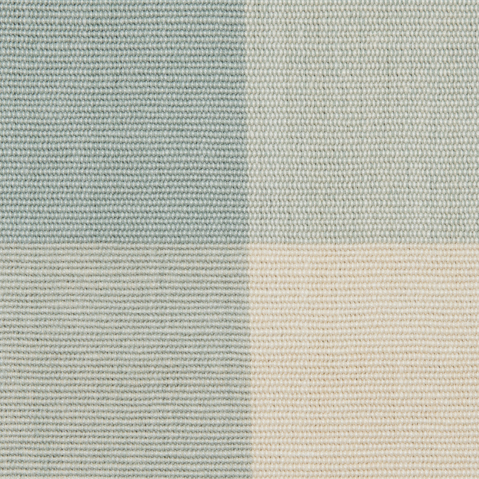 Spa Blue Buffalo Checked Cotton Woven