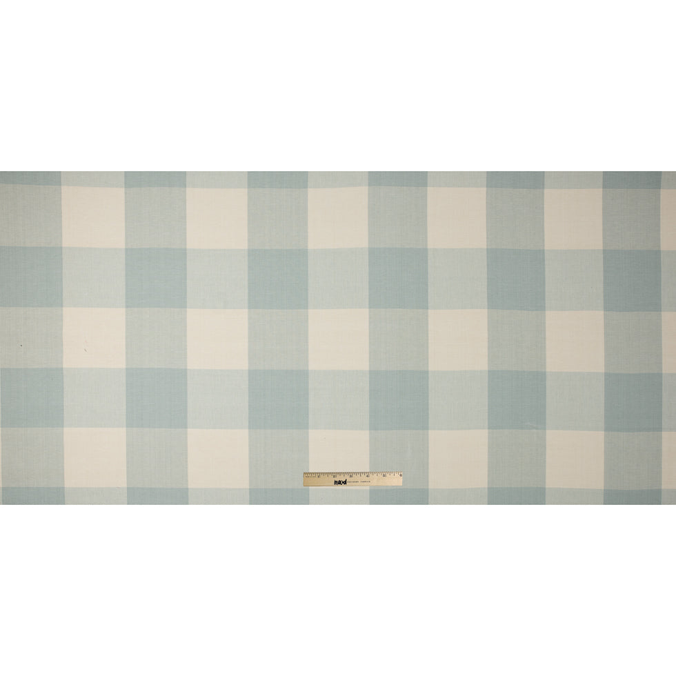 Spa Blue Buffalo Checked Cotton Woven