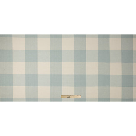 Spa Blue Buffalo Checked Cotton Woven