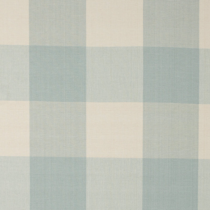 Spa Blue Buffalo Checked Cotton Woven