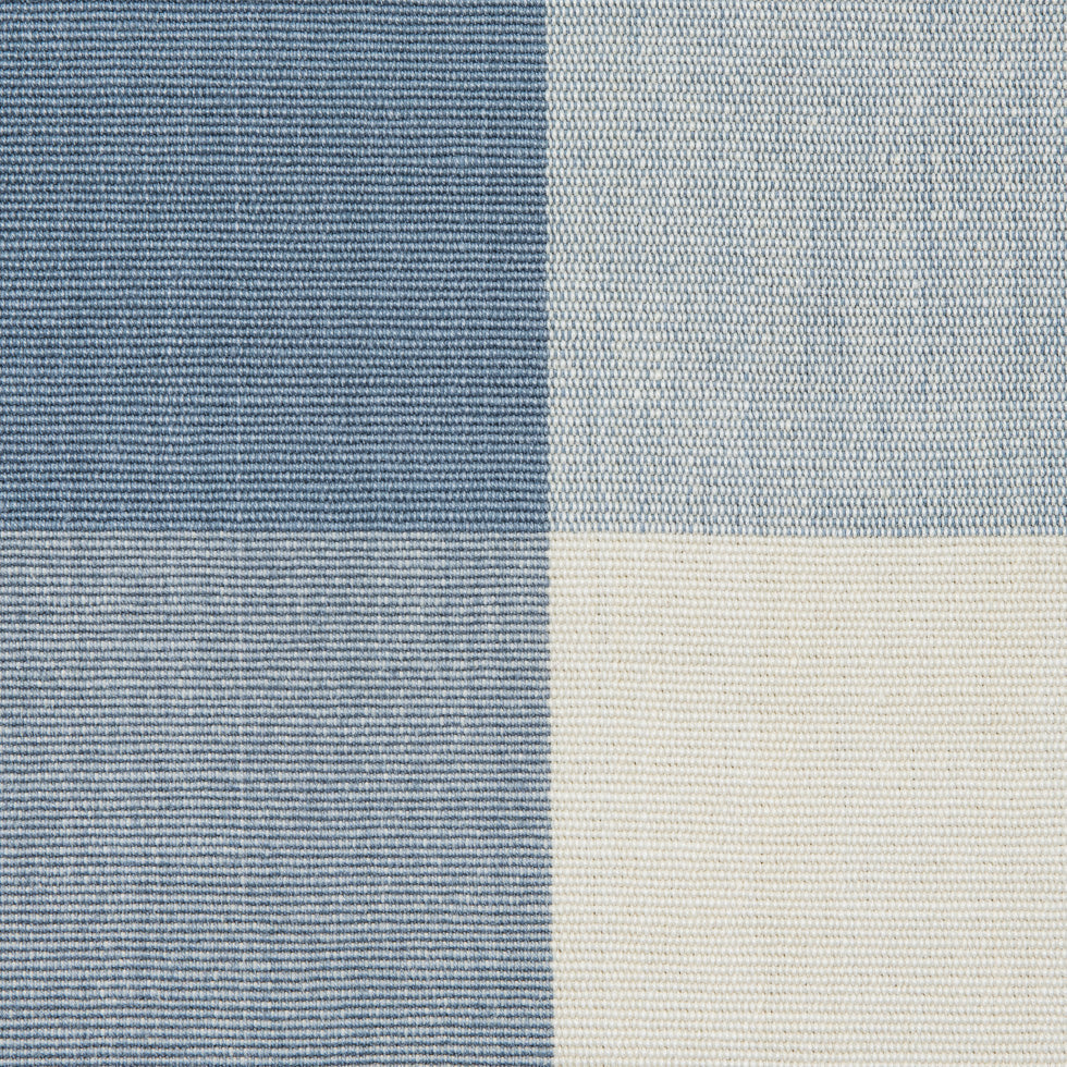 Soft Blue Buffalo Checked Cotton Woven