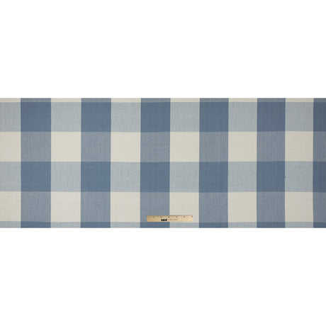Soft Blue Buffalo Checked Cotton Woven