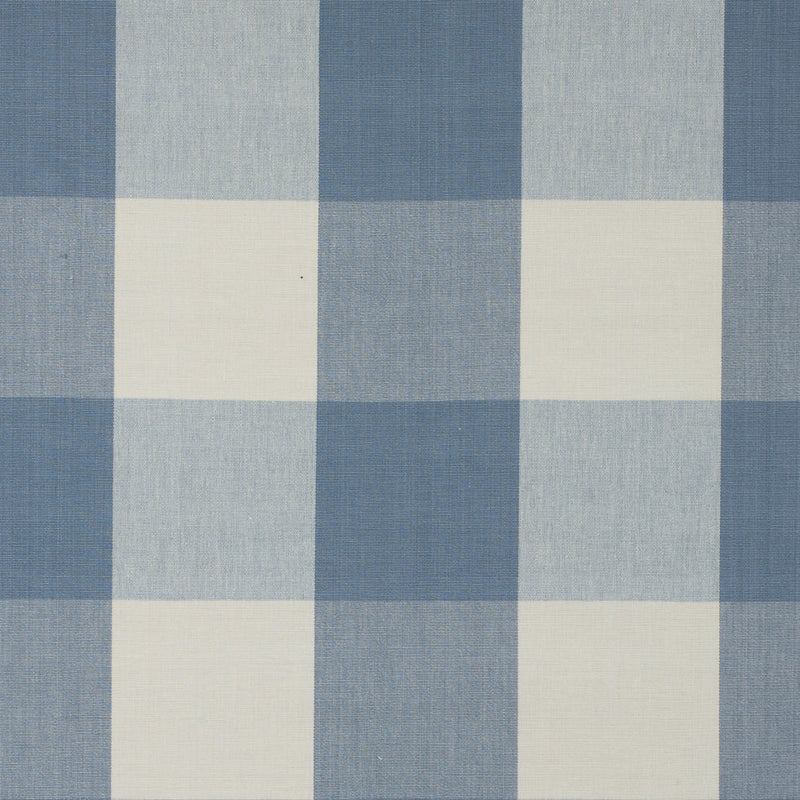 Soft Blue Buffalo Checked Cotton Woven