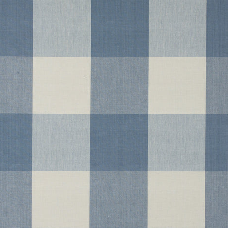 Soft Blue Buffalo Checked Cotton Woven