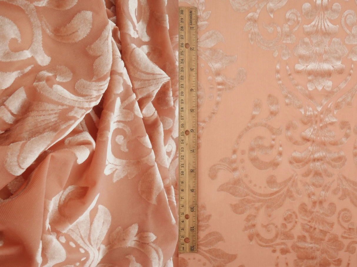Damask Velvet Burnout Fabric 55" Wide