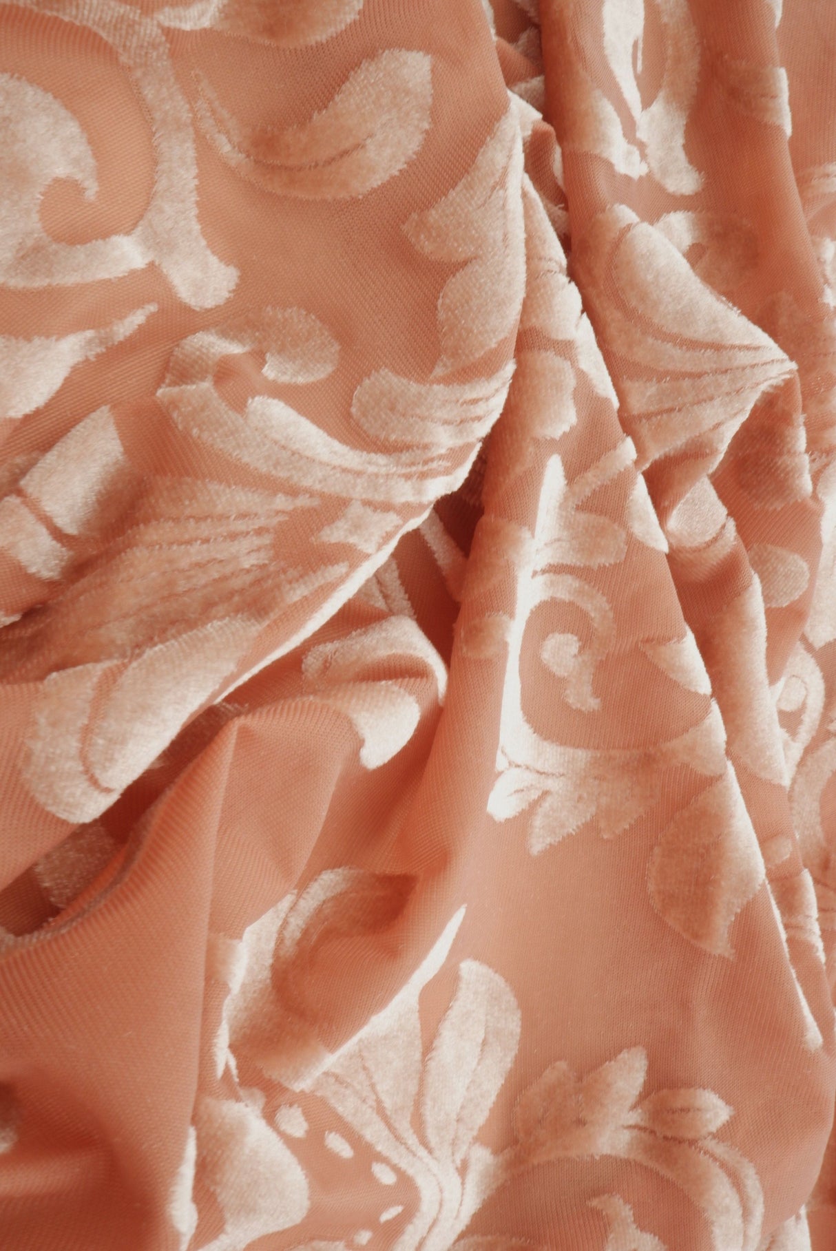 Damask Velvet Burnout Fabric