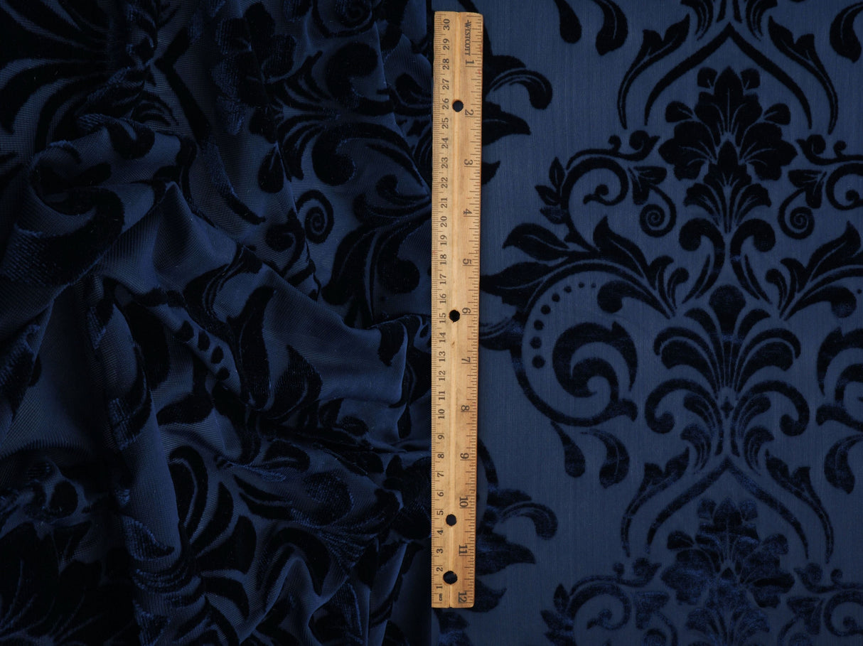Damask Velvet Burnout Fabric