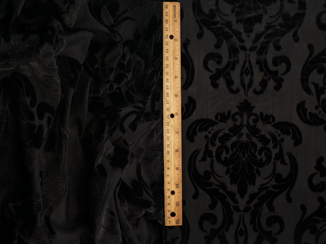 Damask Velvet Burnout Fabric